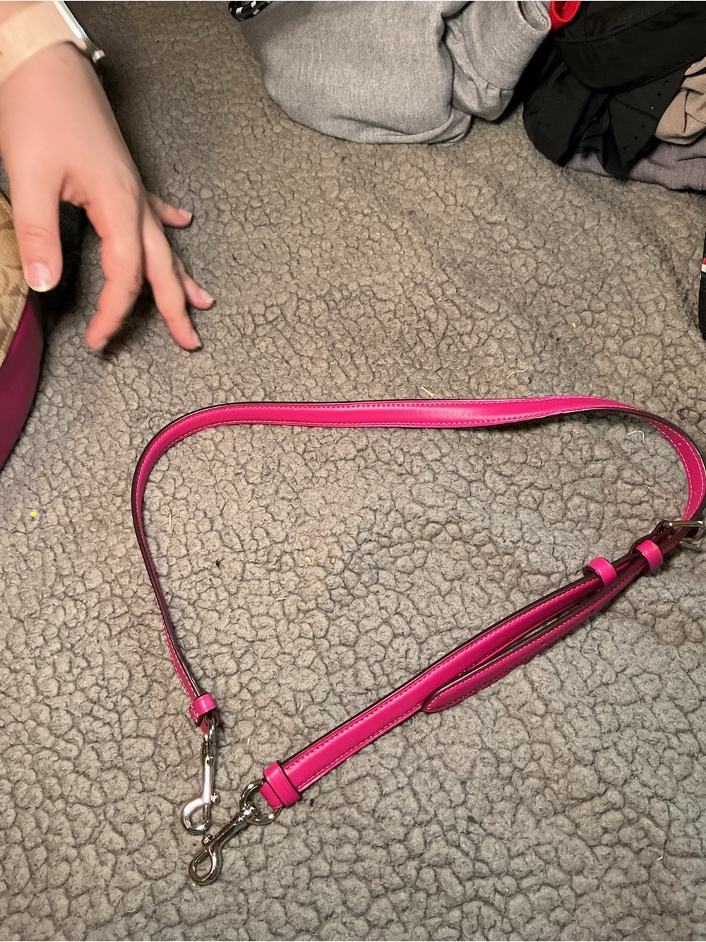 Coach Signature Canvas Elle Hobo Bag Khaki/Blossom Pink Convertible Crossbody - Picture 7 of 9